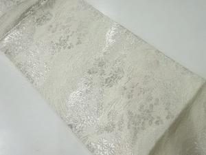 アンティーク　草花模様織出し袋帯（材料）